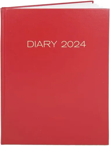 Miniatura 10 de BookFactory Agenda de negocios 2024 (384 páginas, 6 x 9 pulgadas), cubierta de piel sintética roja, tapa dura cosida en sección