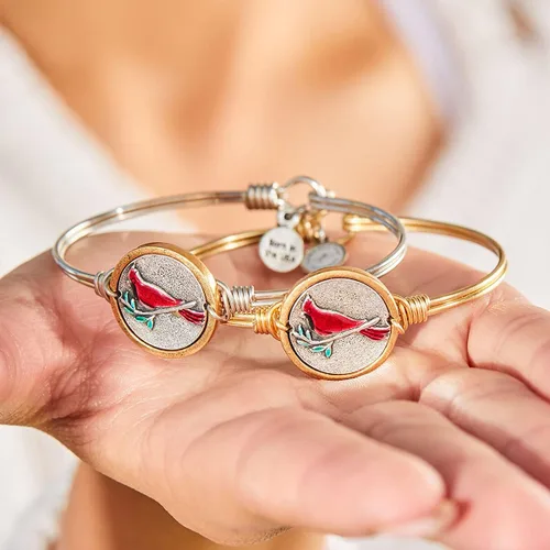 Miniatura 6 de Luca + Danni Red Cardinal Bangle Bracelet, Spiritual Jewelry Gift for Women, Girls, Wear as Single or for Stacking - Made in USA