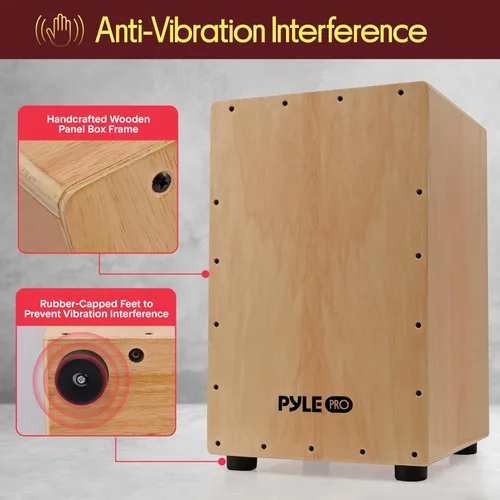 Miniatura 2 de Pyle Caja de percusión de madera de cajón, con cuerdas internas de guitarra, tamaño completo, 12.0 x 12.0 x 18.0 pulgadas (PCJD18)