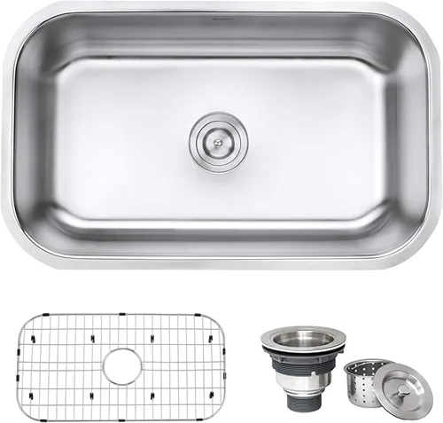 Miniatura 13 de Fregadero para cocina, Ruvati Parma, montaje bajo encimera, calibre 16, RVM4131 Acero inoxidable