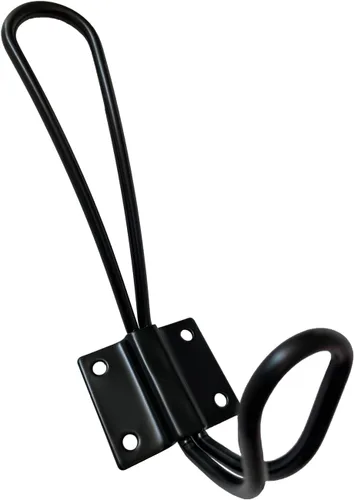 Miniatura 4 de Ganchos de alambre negros para abrigos, paquete de 5 ganchos rústicos de pared resistentes de doble punta, gancho de entrada para colgar ropa