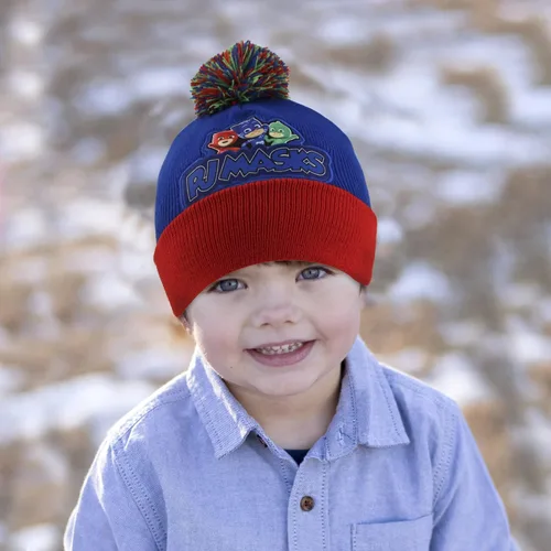 Miniatura 9 de PJ Masks Conjunto de gorro y mitones de invierno para niños, gorro para niños pequeños