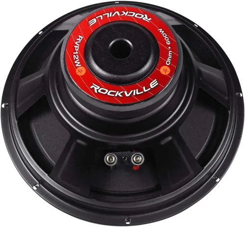 Miniatura 5 de Rockville RVP12W4 600W 12" Subwoofer de DJ PA Raw de 4 ohm, cono reforzado con fibra, alta excursión, graves profundos, para actuaciones en vivo