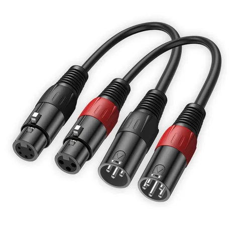 Miniatura 14 de LanSenSu Cable de enchufe XLR en ángulo recto XLR a recto, cable equilibrado de 90 grados hembra a macho recto de 3 pines a 3 pines