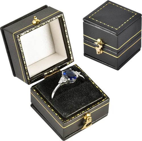 TAIMY Caja de anillos vintage para decoración clásica de estilo victoriano, mini joyero, caja de anillos antigua hecha a mano para decoración de