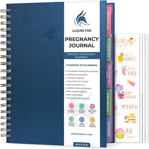 Miniatura 22 de Clever Fox Diario de embarazo y libro de recuerdos – Agenda de embarazo y cuaderno para futuras mamás – Recuerdo del bebé, regalo para madres