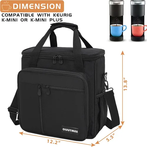 Miniatura 6 de Bolsa de transporte para cafetera compatible con Keurig K-Mini o K-Mini Plus, bolsa de almacenamiento portátil para cafetera de una sola porción