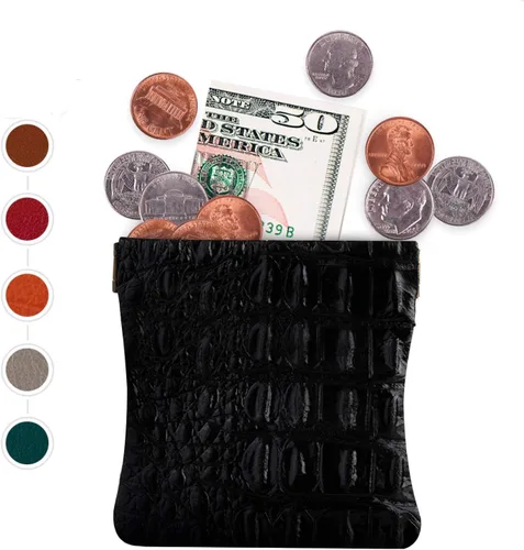 Miniatura 43 de Monedero clásico a presión, de cuero, para hombre de Nabobb, negro
