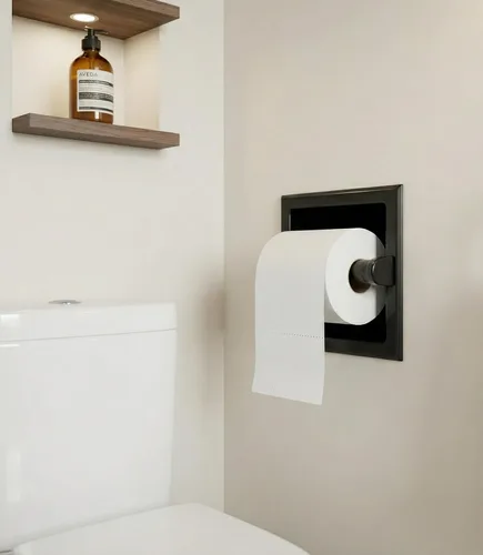 Miniatura 2 de soporte empotrado para papel higiénico, construcción metálica - soporte de montaje incluido, variación