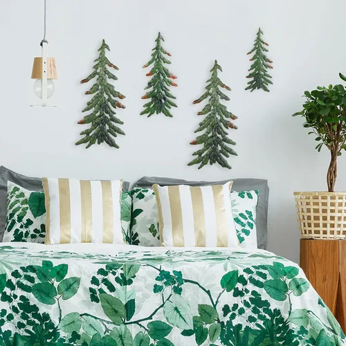 Miniatura 5 de 4 Piezas de Decoración de Pared de Árbol de Pino, Arte de Pared de Metal de Árbol de Pino para Decoración de Navidad al Aire Libre, Sala de Estar