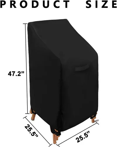 Miniatura 7 de WOMACO Funda apilable para silla de patio, impermeable, para exteriores, con respaldo alto, resistente al agua, para muebles de exterior, protector