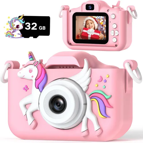 Cámara Mejorada para Niños para Niñas, Regalos de Navidad y Cumpleaños para Niños, Cámara de Video Digital Selfie HD 1080P para Niños Pequeños,