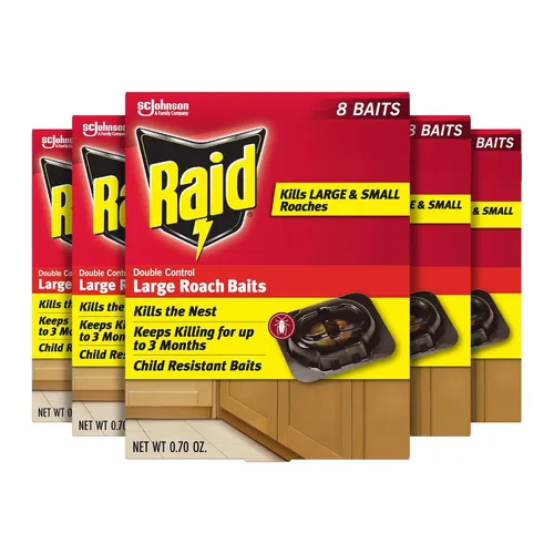 Miniatura 10 de Raid Cebos grandes de doble control para cucarachas para control de cucarachas en interiores, estaciones de cebo resistentes a los niños, 8