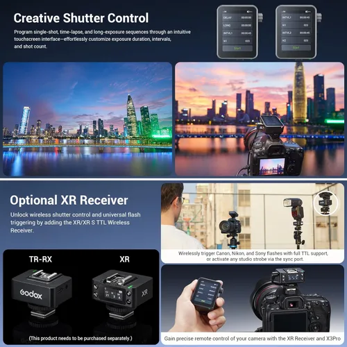 Miniatura 8 de GODOX Disparador de flash X3 Pro C TTL para Canon, sistema X de 2.4 GHz con E-TTL II, pantalla táctil de 2.4 pulgadas, control de aplicación