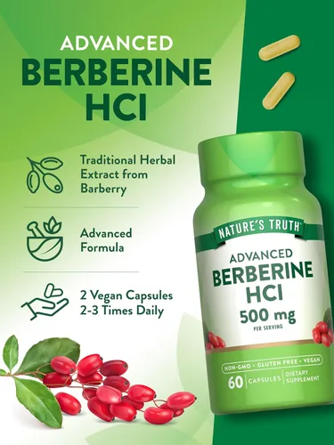 Miniatura 5 de Nature's Truth Berberina HCl 500mg 60 cápsulas de extracto de agracejo Suplemento vegano, sin OMG y sin gluten
