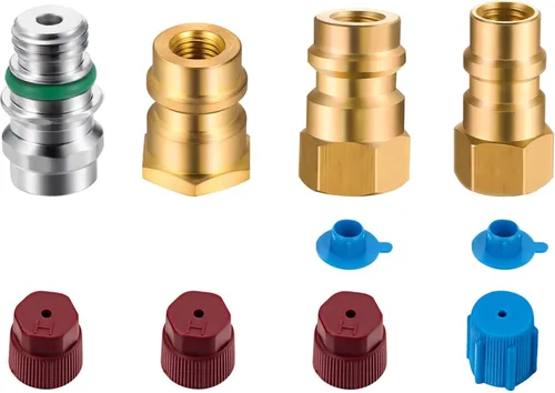 Miniatura 8 de Mudder 4 piezas VA-LH11 A/C Pro R-12 a R-134a kit de piezas de modificación, adaptador de conversión de adaptación compatible con rosca SAE de 1/4