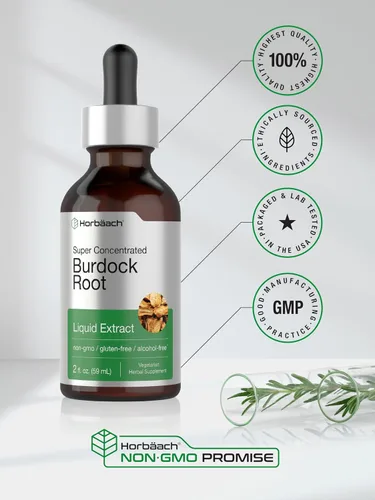 Miniatura 7 de Horbäach Tintura de raíz de bardana 2 onzas líquidas Extracto de hierba súper concentrado Vegetariano, sin OMG, sin glutren, sin alcohol