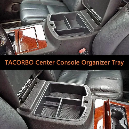 Miniatura 4 de TACORBO Bandeja organizadora de consola central para GMC Sierra 2500 3500 accesorios Yukon XL Silverado 2500 3500 Suburban 1500 Tahoe / 07-13 GMC