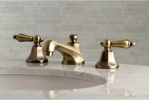 Miniatura 3 de Kingston Brass KS4463AL Grifo de baño extendido de 8 pulgadas, latón antiguo