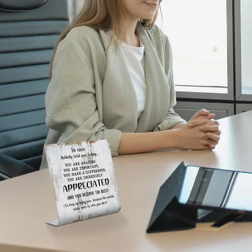 Miniatura 5 de Regalos de agradecimiento para mujeres y hombres, placa decorativa para oficina, regalos de reconocimiento con cita motivacional "En caso de que