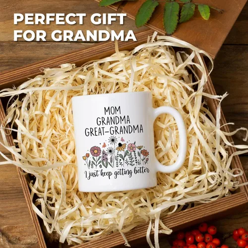 Miniatura 7 de Regalos de Navidad para Bisabuela, Promocionada a Bisabuela en Taza, Anuncio de Embarazo para Bisabuelas, Regalo del Día de la Madre para Blanco