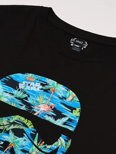 Miniatura 2 de Star Wars Camiseta estampada con casco Hula para hombre, Negro
