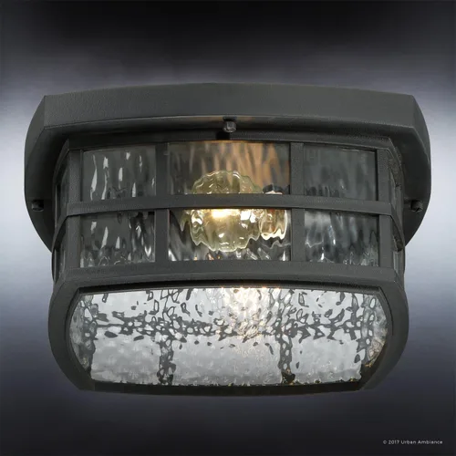 Miniatura 5 de Urban Ambiance UQL1248 - Lámpara de techo para exteriores, tamaño pequeño: 5.75 pulgadas de alto x 12 pulgadas de ancho, con elementos