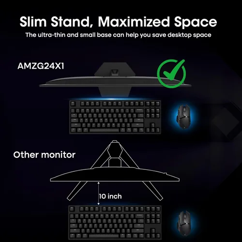 Miniatura 6 de Amzfast - Monitor de juegos de 24 pulgadas 180Hz 200Hz FHD 1080p, monitor de computadora, sincronización adaptativa de 1 ms, 3000:1, pantalla HDR