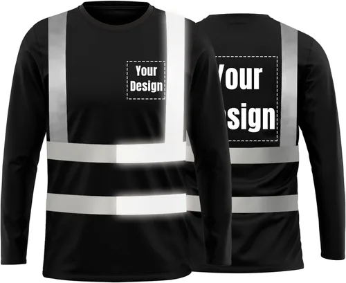 Miniatura 46 de La alta visibilidad reflexiva de las camisetas de la seguridad del logotipo de encargo Hola Vis de Verde neón