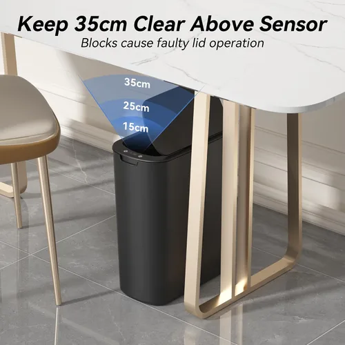 Miniatura 3 de FRESHLIX Basurero automático de baño de 5 galones con tapa, sensor de movimiento, sin contacto, cubo de basura eléctrico inteligente, delgado