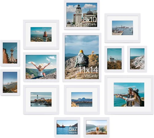 Miniatura 45 de Vittanly Paquete de 7 Marcos de Fotos, Marcos de Fotos Collage Decoración de Pared para Pared o Mesa, Múltiples Tamaños con 1 Pieza de 11x14
