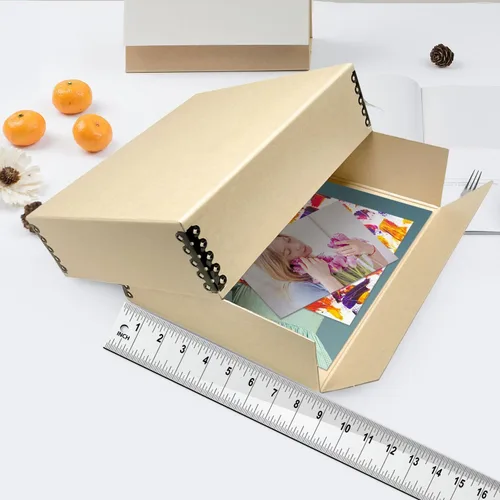 Miniatura 102 de Lineco Archival Caja de almacenamiento para impresión de 13x19 pulgadas, diseño frontal abatible, 13 1/2 x 19 1/2 x 3 pulgadas, color exterior: negro