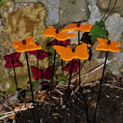 Miniatura 2 de Glowing Gatekeeper - Juego de 5 adornos de mariposa SunCatcher para decoración de jardín, estacas de jardín de 9.8 in, 10 pulgadas de alto