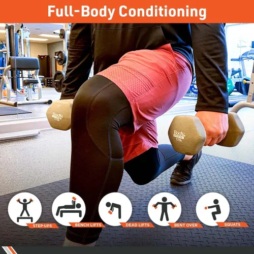 Miniatura 4 de Body Sport Par de mancuernas de neopreno - Equipo de entrenamiento de fuerza para ejercicios - Accesorios de gimnasio en casa - Entrenamiento