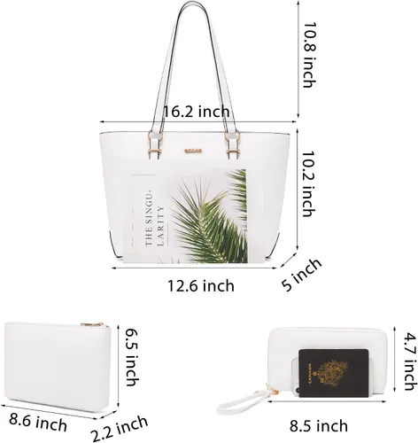 Miniatura 2 de Juego de bolsos y carteras para mujer, bolso de mano para el trabajo, bolso de hombro con asa superior y cartera a juego