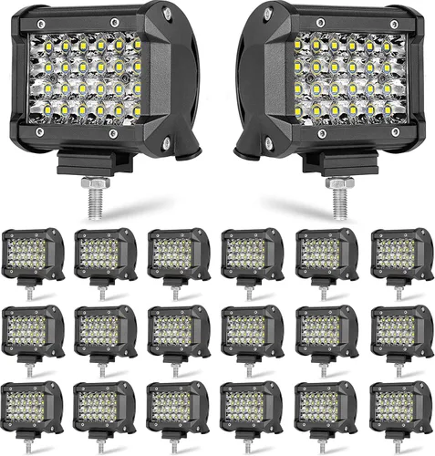 Miniatura 10 de Vainas LED: 20 unidades de 60 W, luces de punto LED de 12000 lm, luz cúbica de triple fila, luces de inundación para conducción todoterreno