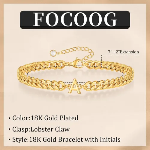 Miniatura 7 de Pulsera con inicial para hombre, cadena de eslabones cubanos de oro y plata, ajustable, joyería para hombre, regalos únicos para hombres, marido