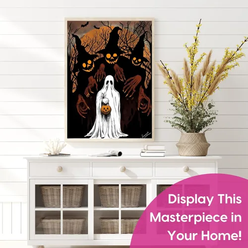 Modern Merch Arte de diamantes de Halloween, monstruo aterrador y fantasma de puntos de diamante para adultos, kit de pintura de joyas artísticas,