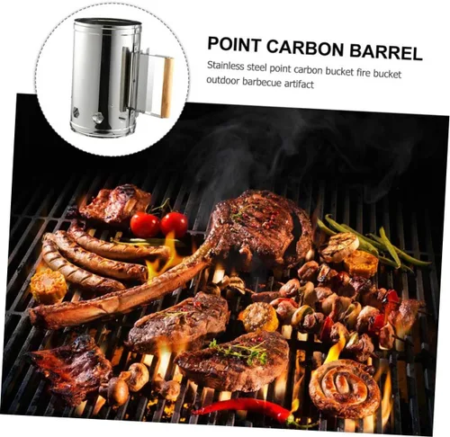 Miniatura 8 de Yardwe Accesorios de parrilla de cubo de acero inoxidable para parrilla al aire libre, accesorios de arranque de chimenea de cocina al aire libre