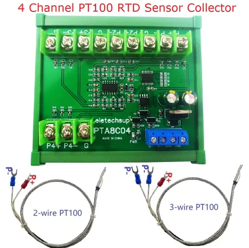 Miniatura 4 de 4ch 500 Celsius PT100 Thermocouple RTD emperature Sensor RS485 Temperature Sensor Module Modbus RTU Board Paperless Recorder (A 12V with Rail Box)