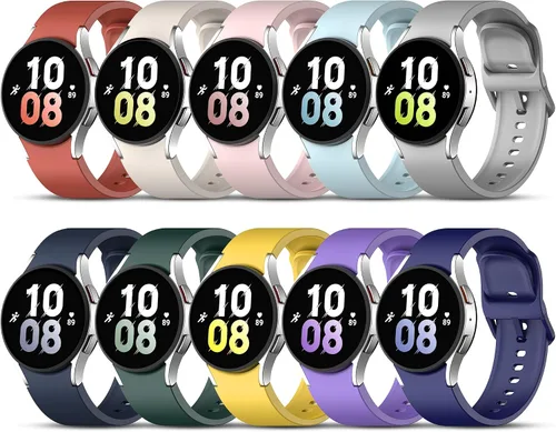 Miniatura 9 de Paquete de 10 correas sin huecos compatibles con Samsung Galaxy Watch 7/FE/ 6/5/4 de 1.575 in y 1.732 in, Galaxy Watch 5 Pro de 1.772 pulgadas
