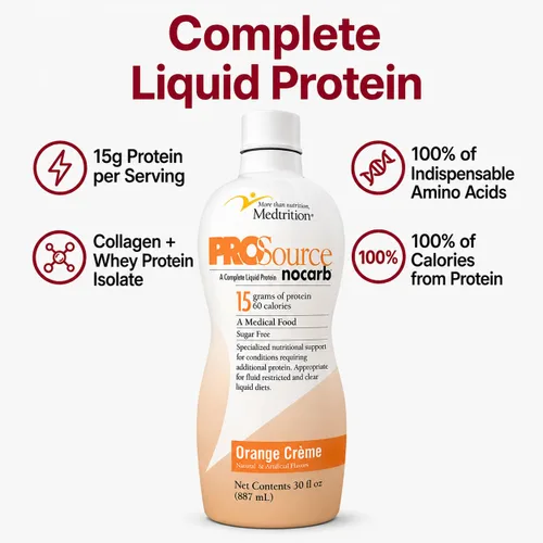 Miniatura 3 de Péptidos de colágeno líquido tipo I, III, 0.53 oz de proteína por onza. Prosource NoCarb Berry Punch Bottle Medtrition