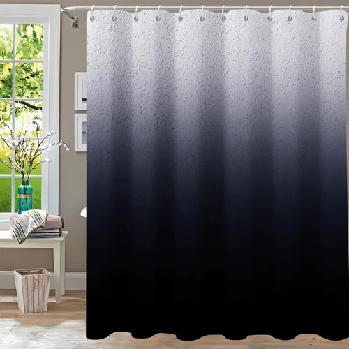 Miniatura 12 de Cortina de ducha, cortinas de eucalipto púrpura para baño, cortinas de baño con hojas en acuarela lavables, impermeables, juego de cortinas de hojas