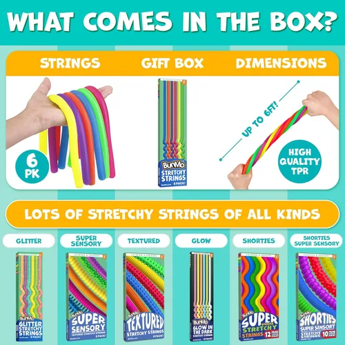 Miniatura 5 de BUNMO Juguetes sensoriales con cuerdas elásticas para niños de 3 años en adelante, estimulantes y adictivos, para niños, horas de diversión