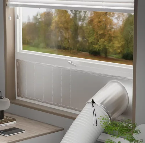 Miniatura 2 de Kit de sellado de ventana de aire acondicionado portátil plateado, 30 % de aislamiento térmico de parasol, kit de sellado de ventilación de ventana