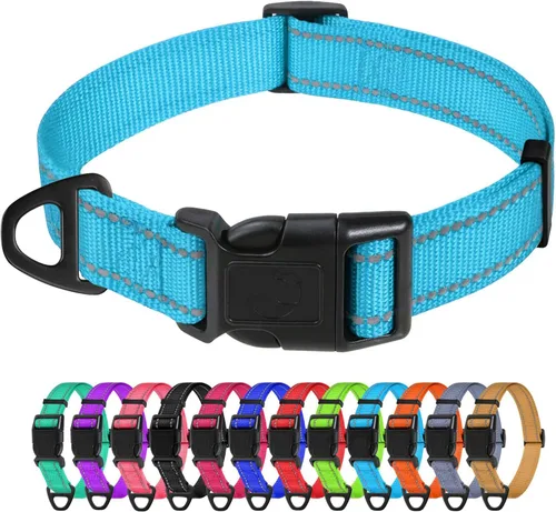 Miniatura 18 de TagME Collares de nailon reflectantes para perros, collar ajustable clásico para mascotas con hebilla de liberación rápida para perros pequeños