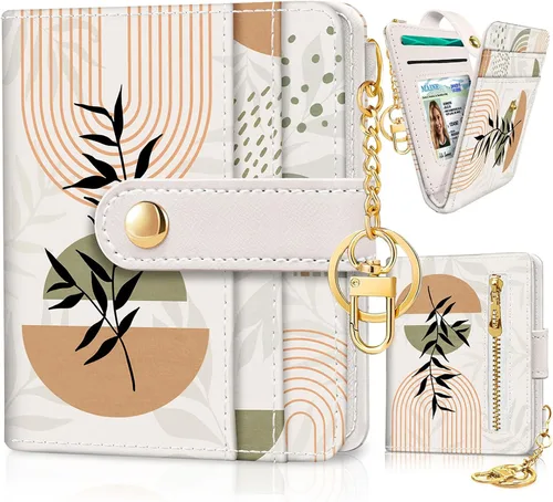 Miniatura 40 de Jogjam Cartera pequeña para mujer, Rfid delgada y compacta para tarjetas de crédito, billetera plegable de piel sintética, bolsillo con cremallera