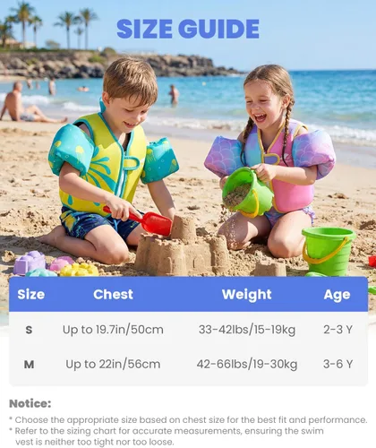 Miniatura 6 de Gogokids Chaleco de natación para bebé, flotadores para niños de 33-66 libras, chaqueta de natación para niños con alas de agua para niños de 2 3 4