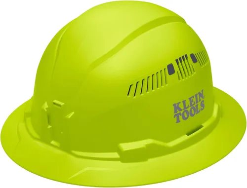 Miniatura 13 de Klein Tools Hard Hat, Vented, Full Brim Style, Padded, Self-Wicking Odor-Resistant Sweatband, Black