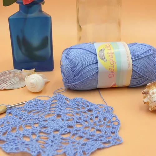 Miniatura 4 de JubileeYarn - Hilo deliciosamente fino, 1.76 oz/madeja de rayón de bambú y encaje, tonos de azul, 4 madejas